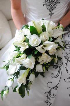 Brides white roses. Stock Photos
