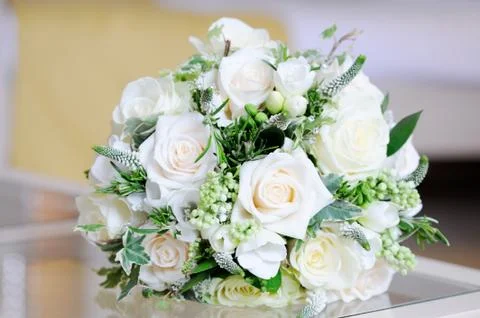 Brides white roses Stock Photos