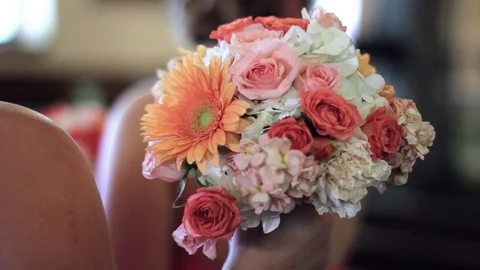 Bridesmaid Bouquet Close Up Stock Footage 73836735