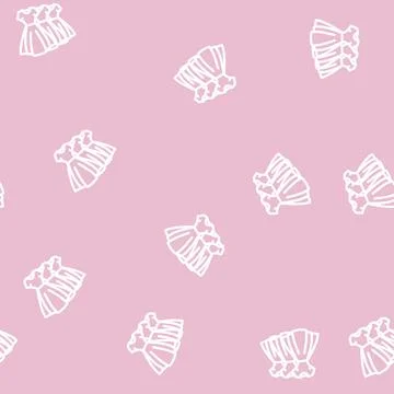 Bridesmaid dress line vector seamless pattern Stock Illustration