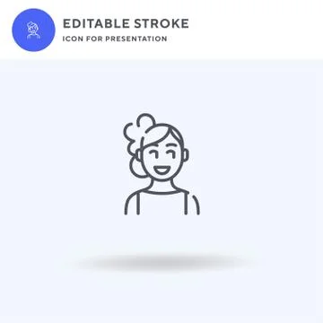 Bridesmaid icon vector, filled flat sign, solid pictogram isolated on white,  Ilustração Stock