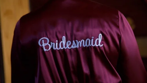 Bridesmaid Robe Stock Footage 129615770