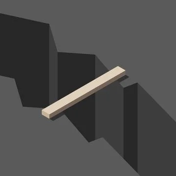 Bridge above deep rift Stock Illustration