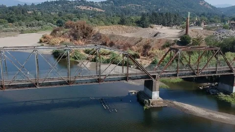 Bridge above water Stock Footage 79938039