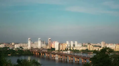 Bridge Across the Dnieper Stock Footage 11217873