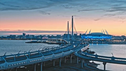 Bridge across the Neva river Vídeos de archivo 81864533