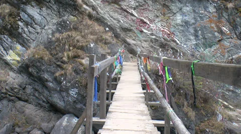 The bridge across the ravine Stock Footage 24279577