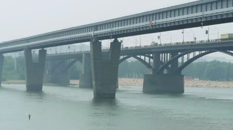 Bridge across the river Stock Footage 20430657