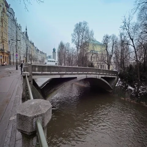 The bridge across the river. Stock Footage 69424539