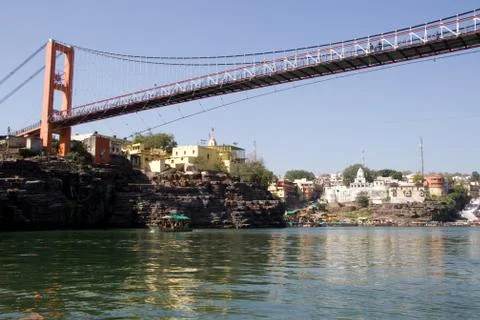 Bridge across River, Onkareshwar Stock Photos
