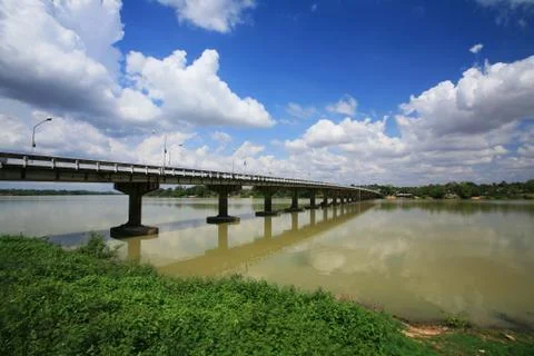 Bridge across the river Stock Photos