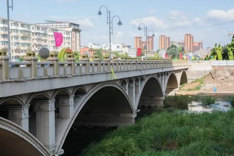 Bridge across the river. Stock Photos