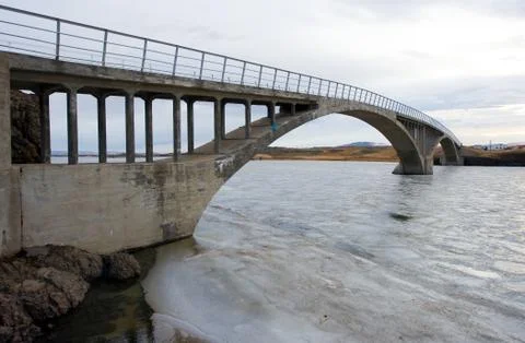 Bridge across river Stock Photos