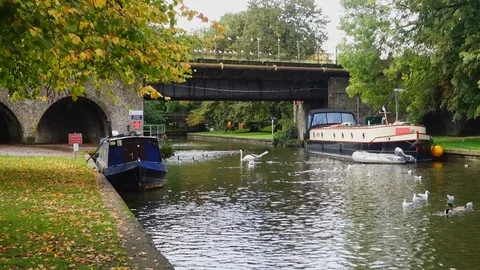 A bridge across The River Thames at Windsor, UK Stock Footage 118378340