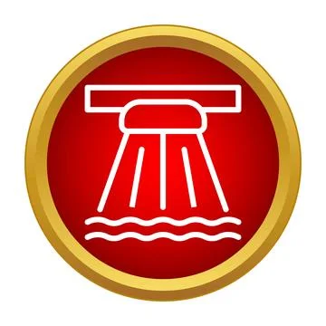Bridge across water flat simple icon design Stock Illustration