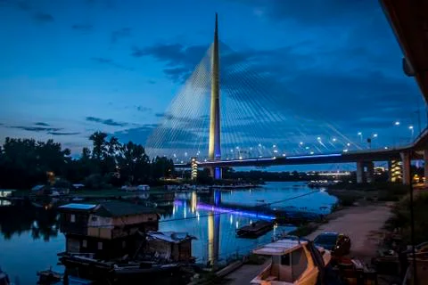 Bridge on Ada in Belgrade Stock Photos