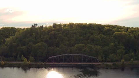 Bridge Aerial Approach Stock Footage 71328353