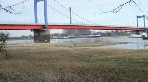 Bridge after flood Stock Footage 11132440