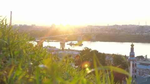 Bridge against sunset background Video stock 252444478