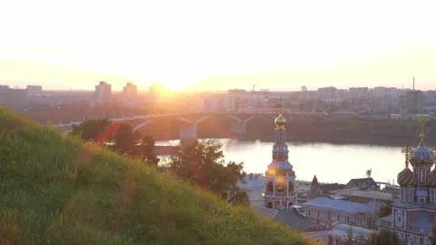 Bridge against sunset background Video stock 252444500
