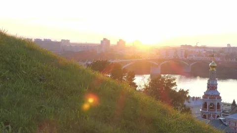Bridge against sunset background Video stock 252444515