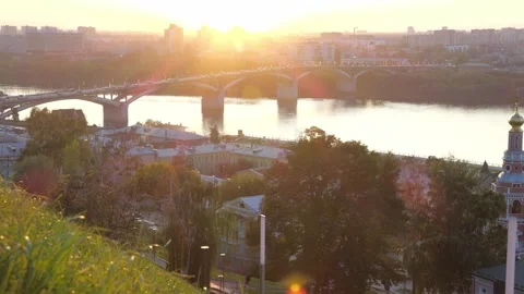 Bridge against sunset background Video stock 252444534