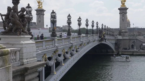 The bridge of Alexander III. Stock Footage 95745969