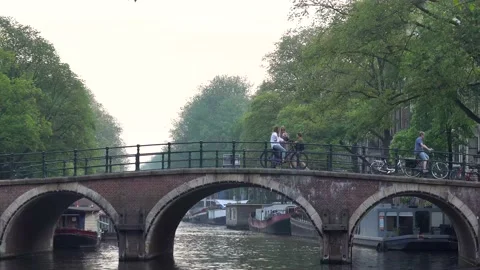 Bridge in amsterdam, holland Stock Footage 203700536