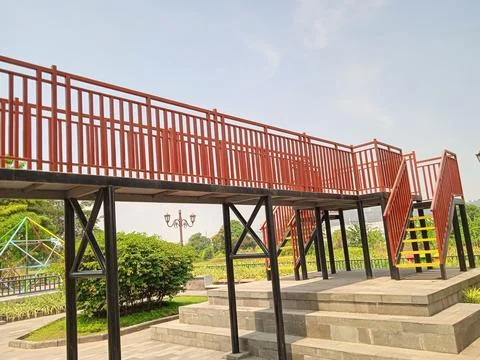 Bridge on the amusement ride Stock Photos
