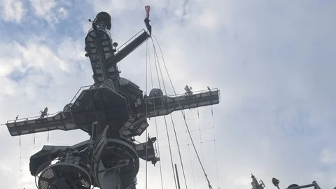 Bridge and control tower of aircraft carrier USS John C Stennis  Видео 101373788