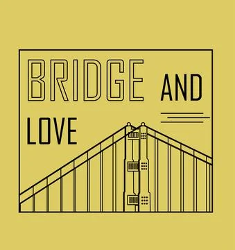 Bridge and love design vector Stock Illustration
