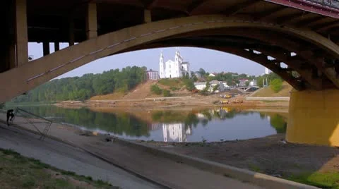 A bridge and a river Stock Footage 10310399