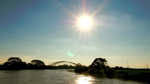 Bridge and river Video stock 125082607