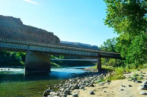Bridge and river at Grand Junction, Colorado, USA. Stock Photos