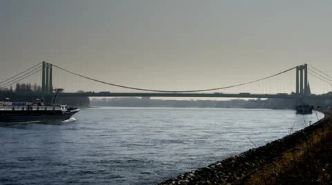 Bridge and Ship Stock Footage 10912529