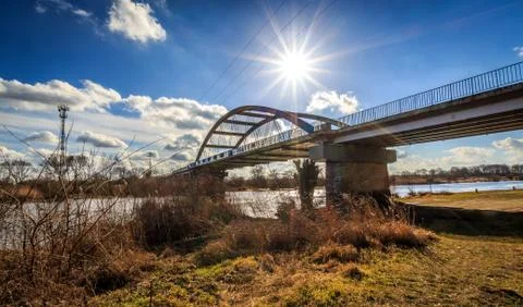 Bridge and sun Stock Photos