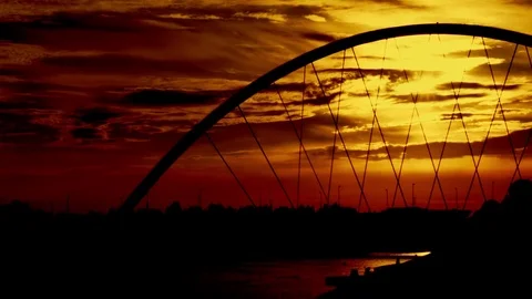 Bridge and sunset Stock Footage 77807120