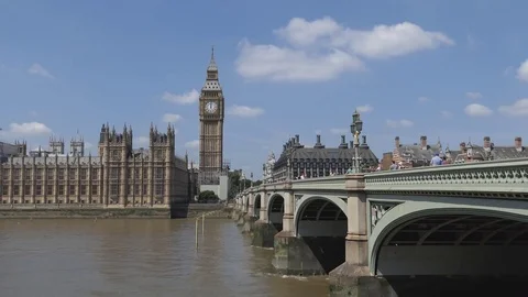 Bridge and Tower Big Ben. Stock Footage 77194412