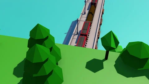 The bridge and train Stock Footage 229548521