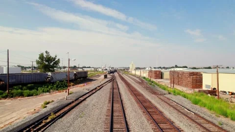 Bridge and Train Tracks Aerial Shot 動画素材 159659964