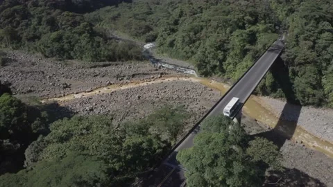 BRIDGE AND TWO RIVERS DRONE 4K Stock Footage 158582840