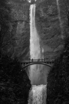 Bridge and Waterfall Black & White Stock Photos
