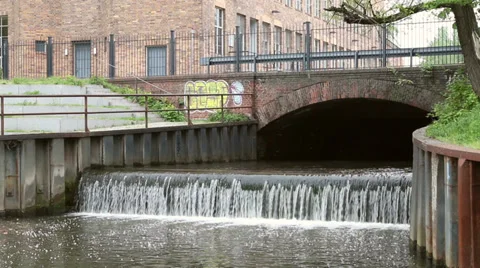 Bridge and weir in Berlin Stock Footage 37770399