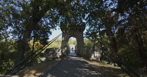Bridge arc in Eastern Romanian city Craiova 4K video Stock Footage 323354499
