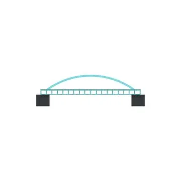 Bridge with arched railing icon, flat style 스톡 일러스트