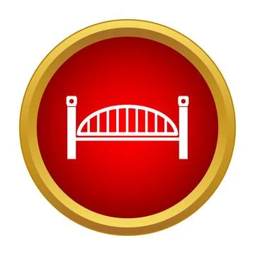 Bridge architecture icon on red button design イラスト素材