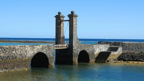Bridge of Arrecife, Lanzarote Stock Footage 127305767