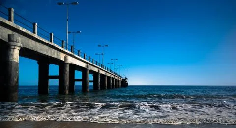 Bridge on the atlantic ocean Stock Photos
