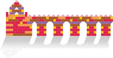 Bridge of baby cubes Stock Illustration