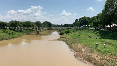 Bridge in Battambang Stock Footage 340858210